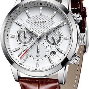 LIGE Men's Watches Fashion Luxury Military Sport Analorg Quartz Chronogaph Watch